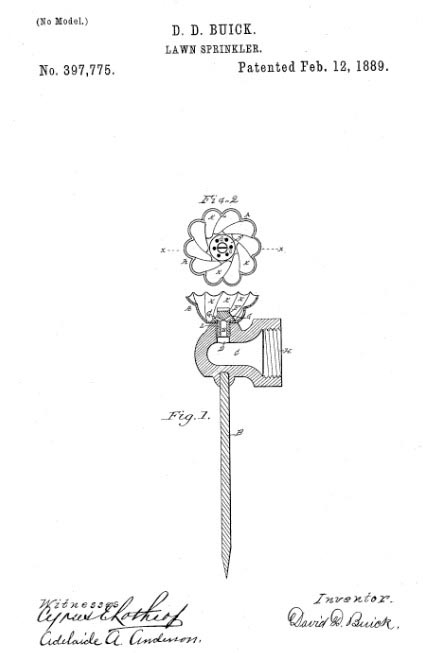 David Buick sprinkler patent